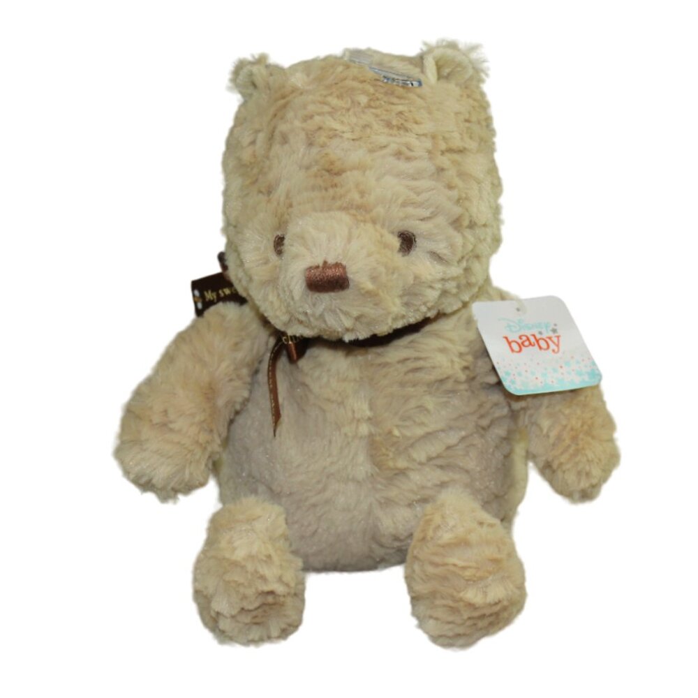 Disney Baby Kids Preferred Winnie the Pooh Plush Stuffed Toy Lovey Tan 2017 NWT